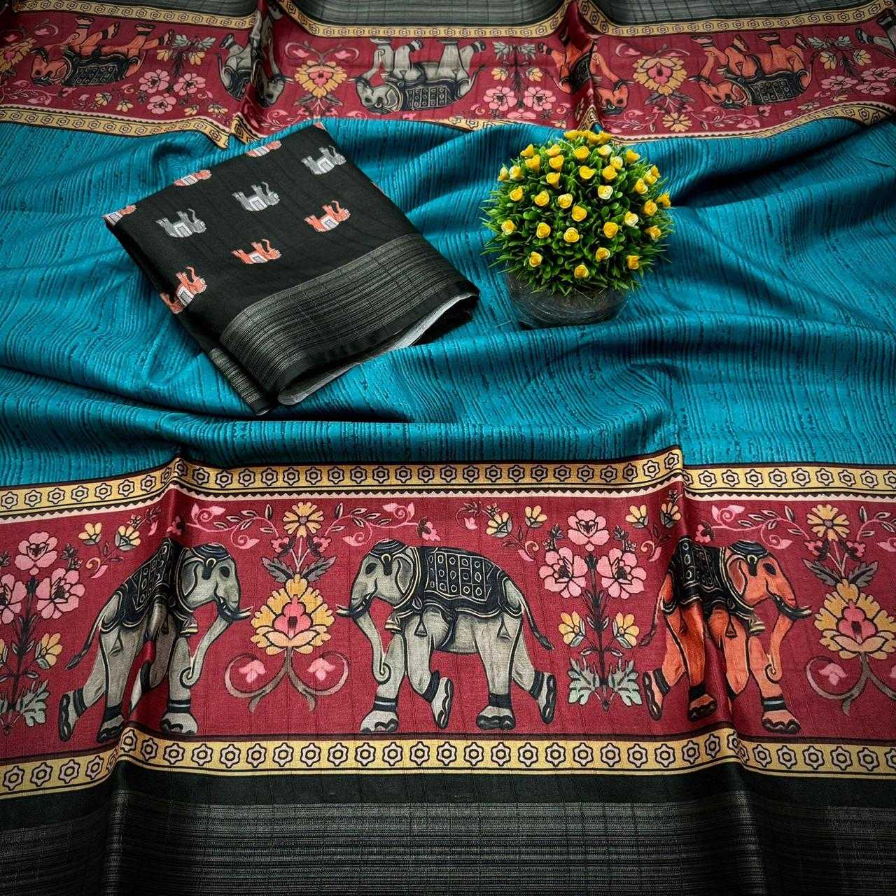 YNF TUSSAR SILK MKD CHEX WHOLESALE SRAEE MANUFACTURER